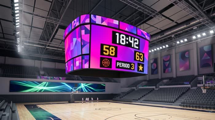 Scoreboard with vivid background